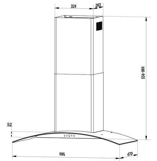 Máy Hút Mùi Kaff KF-BG107PB Đen Sang Trọng