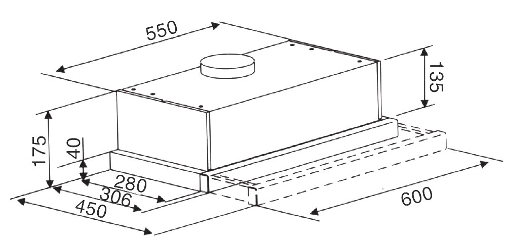 Máy Hút Mùi Âm Tủ Kaff KF-TL1006W 