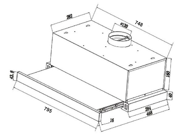 Máy Hút Mùi Âm Tủ Cảm Ứng Kaff KF-TL800