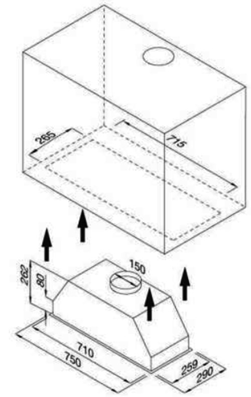 Máy Hút Mùi Âm Tủ Kaff KF-BI70H