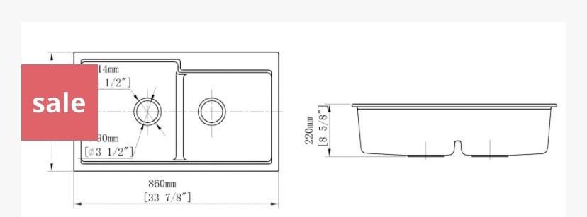 Chậu rửa chén đá nhân tạo 2 hộc CREAVE G-T8650G01