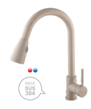 VÒI RỬA CHÉN NÓNG LẠNH DÂY RÚT VÂN ĐÁ I-ROYAL I-6009D