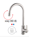VÒI RỬA CHÉN NÓNG LẠNH INOX 304 I-ROYAL I-6017