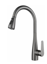 VÒI RỬA CHÉN NÓNG LẠNH DÂY RÚT ĐỒNG THAU MẠ XÁM I-ROYAL I-6052GR