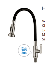 VÒI RỬA CHÉN LẠNH INOX 304 THÂN MỀM I-ROYAL I-7009