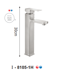 VÒI LAVABO NÓNG LẠNH INOX 304 I-ROYAL I-8105-1H