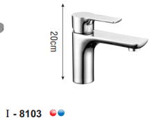 VÒI LAVABO NÓNG LẠNH ĐỒNG THAU MẠ CROME I-ROYAL I-8103