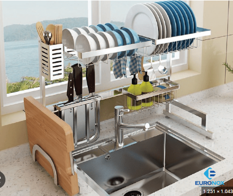 Giá úp chén bát đặt bồn rửa Over sink dish drying Rack