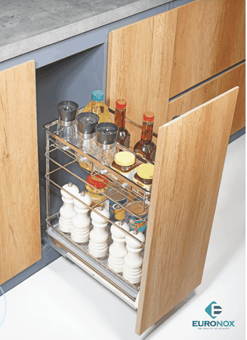 Giá chai lọ đa năng nan dẹt 3 tầng Inox bóng 3-Shelf