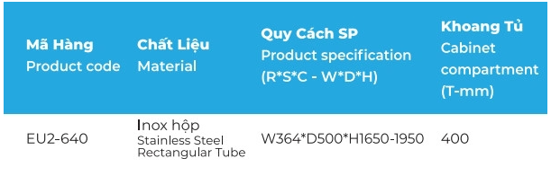 Tủ kho hộp cánh rút - 6 tầng