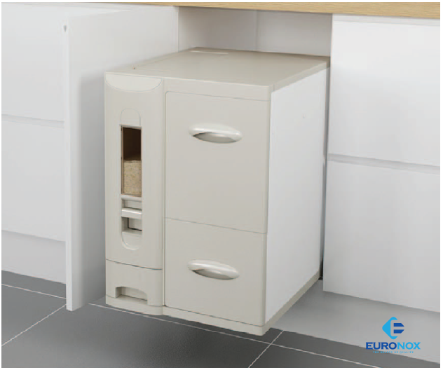 Thùng gạo 3 khoang 3-Compartment Rice Dispenser