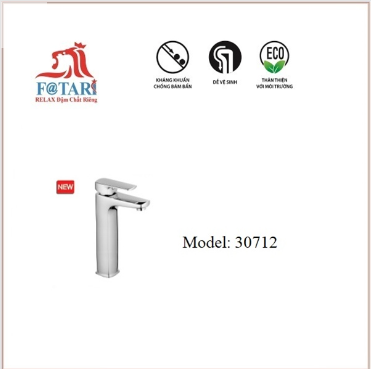 Vòi lavabo nóng lạnh bằng đồng mạ crome - 30cm - Cái