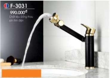 F-3031 Vòi lavabo nóng lạnh X360 đen