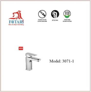 Vòi lavabo Nóng Lạnh mạ crome - 20cm