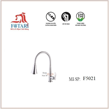 F5021- Vòi chén lạnh ổ bi hoa loa kèn tay chiếc lá