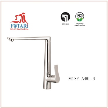 A401-3- Vòi rửa chén NL đứng mạ Crome